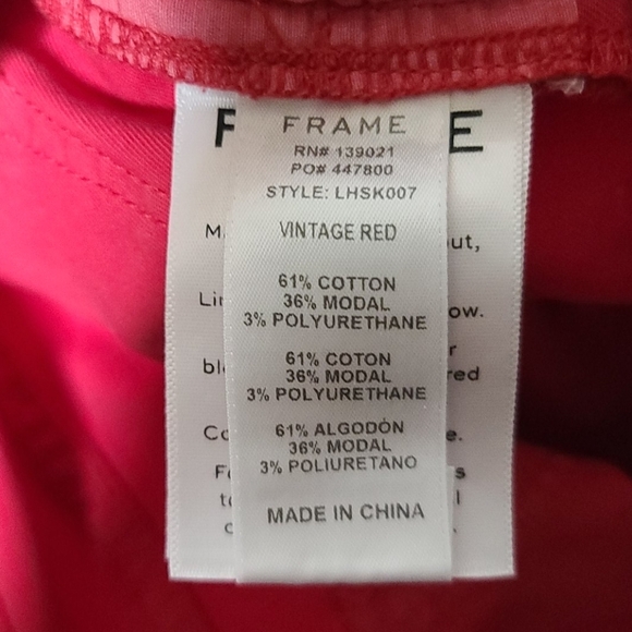 Frame Le High Skinny vintage red 5 pocket jeans pants sz 25 - Picture 10 of 10